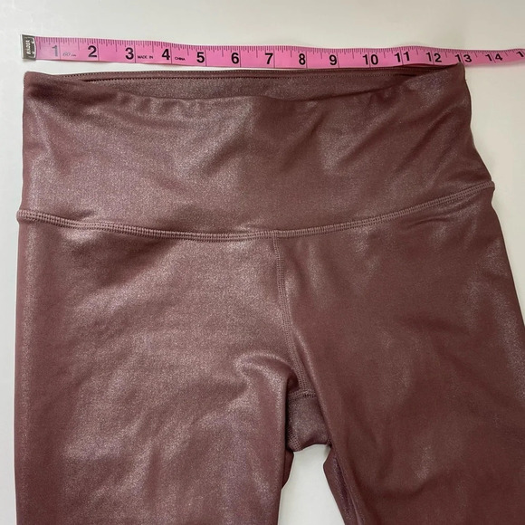 Athleta Chaturanga Tights Womens Size XS Pink Shimmer Stretch Leggings - Picture 11 of 13